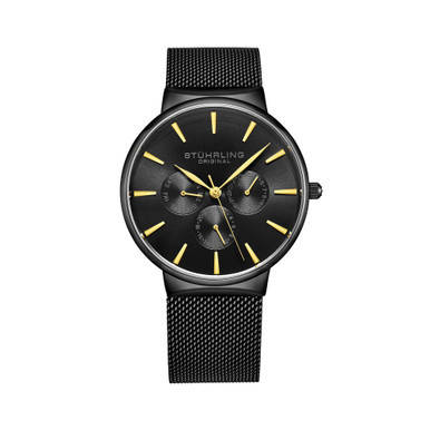 Men's Black Mesh Stainless Steel Bracelet Watch 39mm