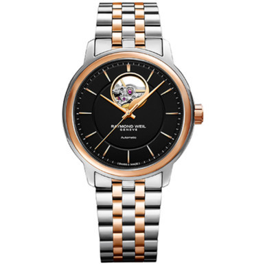 Men's Swiss Automatic Maestro Rose Gold PVD Stainless Steel Bracelet Watch 39mm