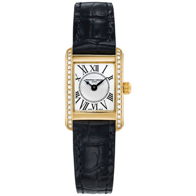 Women's Swiss Classics Carree Diamond (3/8 ct. t.w.) Black Leather Strap Watch 23mm