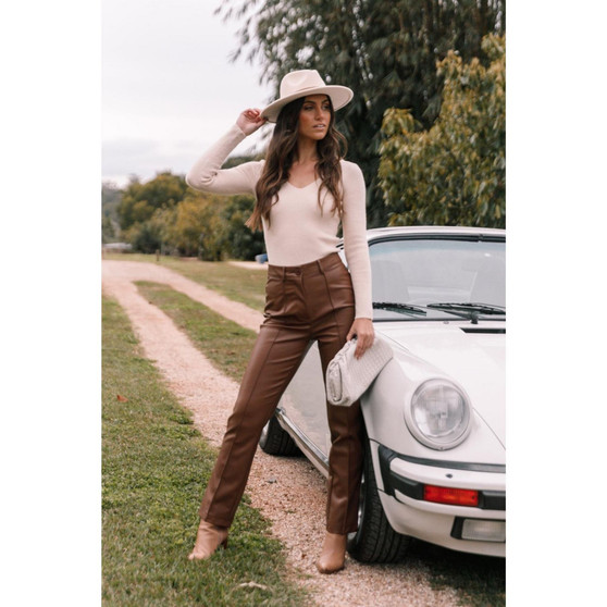 Womens Sandy Faux Leather Pants