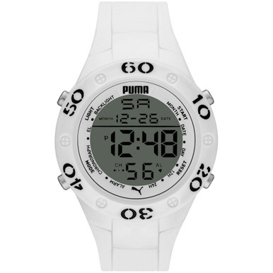 Women's Puma 8 Digital White Polyurethane Strap Watch 49mm