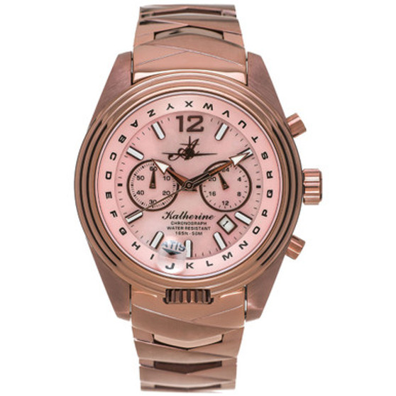 Women's Katherine Chronograph Multifunctional Chocolate Ion-Plated Stainless Steel Bracelet Watch 40mm