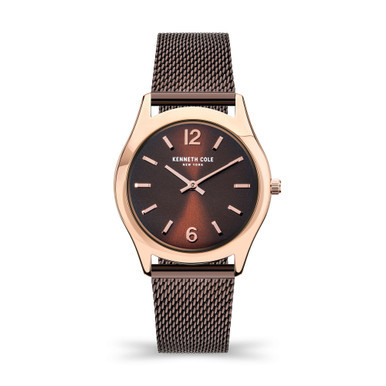 Women's Classic Brown Stainless Steel Mesh Watch, 34mm