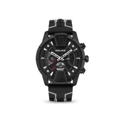 Men's Huntley Collection Black Silicon Strap Watch 48mm