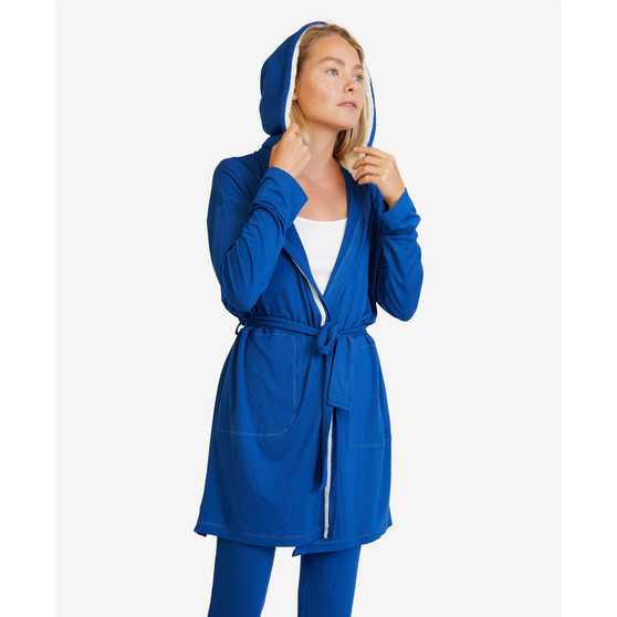 Women's Hooded Jersey Robe and Pants Loungewear