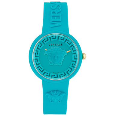 Women's Swiss Medusa Pop Blue Silicone Strap Watch 39mm
