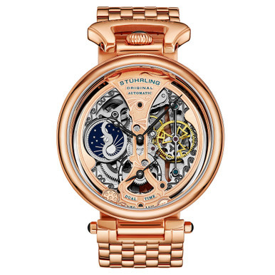 Men's Automatic Rose Gold-Tone Link Bracelet Watch 46mm