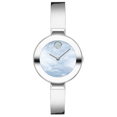 Women's Swiss Bold Stainless Steel Bangle Bracelet Watch 28mm