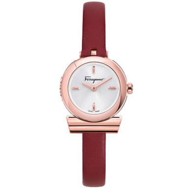 Women's Swiss Gancini Red Leather Strap Watch 23mm
