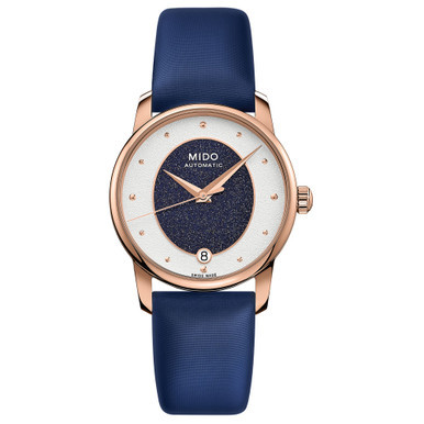Women's Swiss Automatic Baroncelli Blue Fabric Strap Watch 33mm