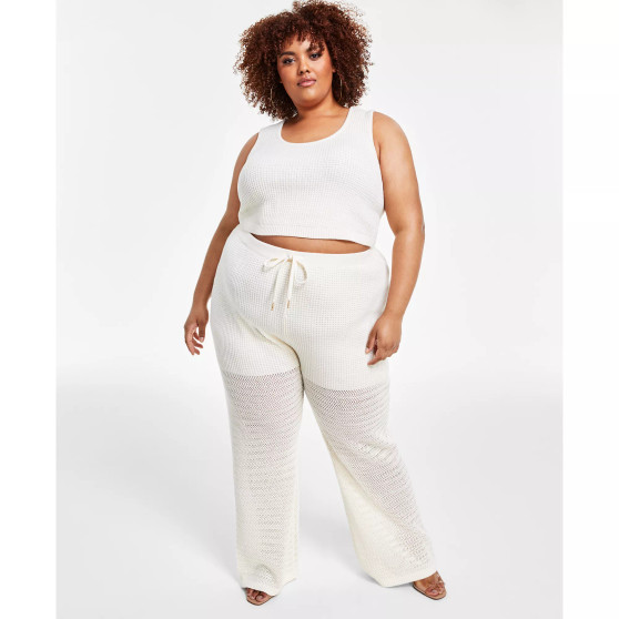 Trendy Plus Size High-Rise Crochet Pants
