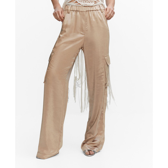 Women's Satin Cargo Trousers