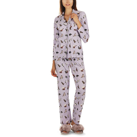 Women's Crazy Cats 2 Piece Cotton Blend Pajama Set