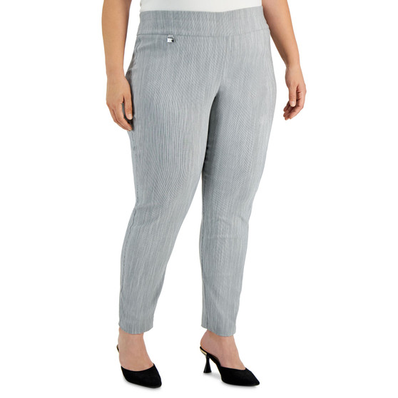 Plus Size Jacquard Pull-On Pants, Created for Macy's