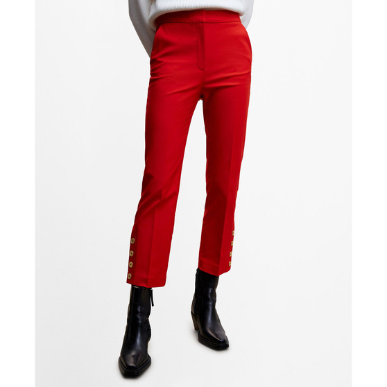 Women's Buttons Straight-Fit Trousers