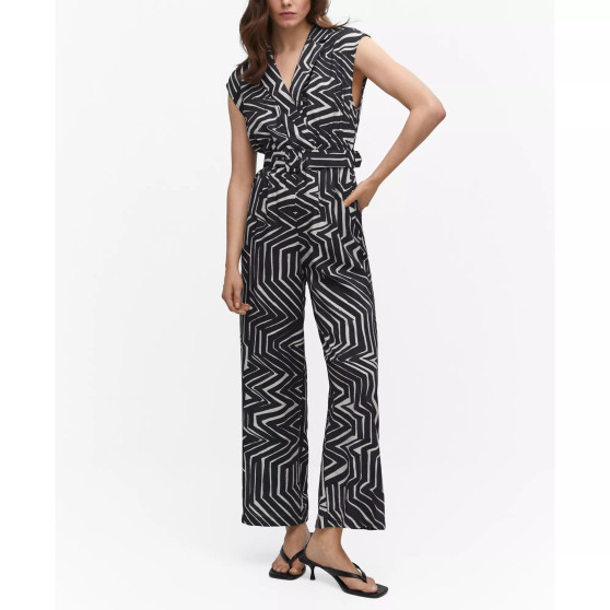 Women's Belt Printed Jumpsuit