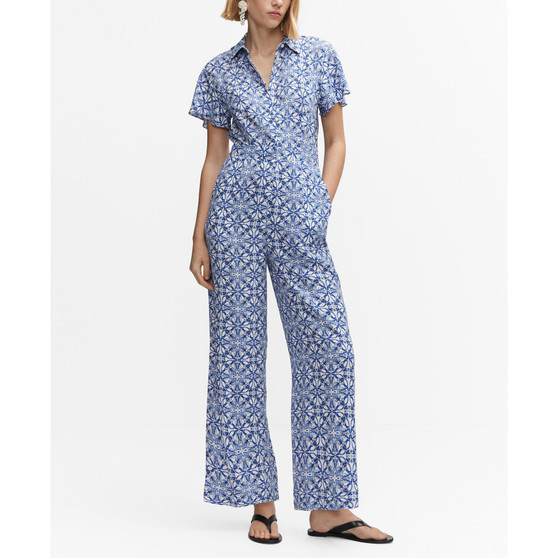Women's Printed Shirt Jumpsuit