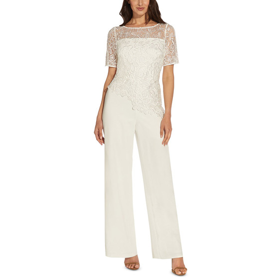 Petite Lace-Top Jumpsuit
