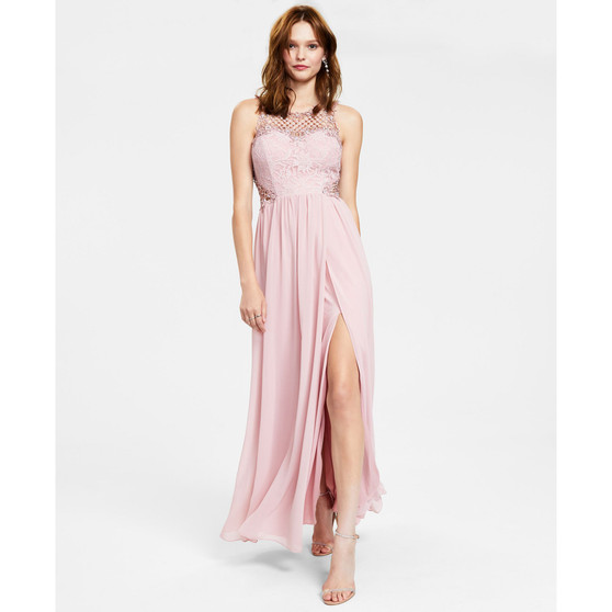 Juniors' Embellished Illusion Tulip Gown, Created for Macy's