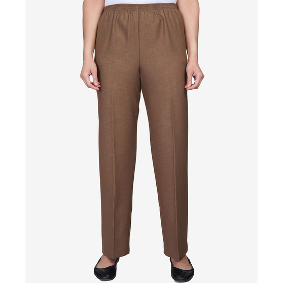 Petite Classic Textured Mid Rise Pull-On Pants
