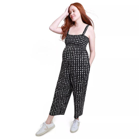 Women's Maternity Smocked Bodice Jumpsuit