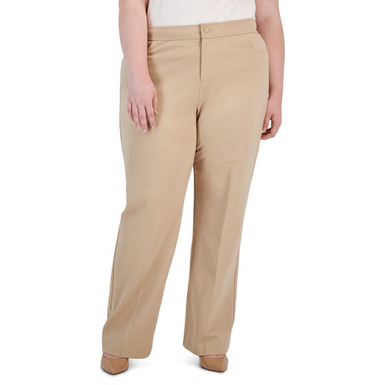 Plus Size Straight-Leg High-Rise Pants