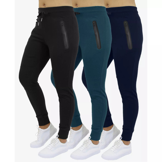 Women's Heavyweight Relaxed Fit Fleece Jogger Sweatpants, Pack of 3