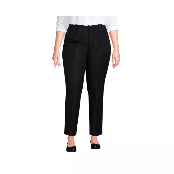 Women's Plus Size High Rise Bi Stretch Pintuck Pencil Ankle Pants