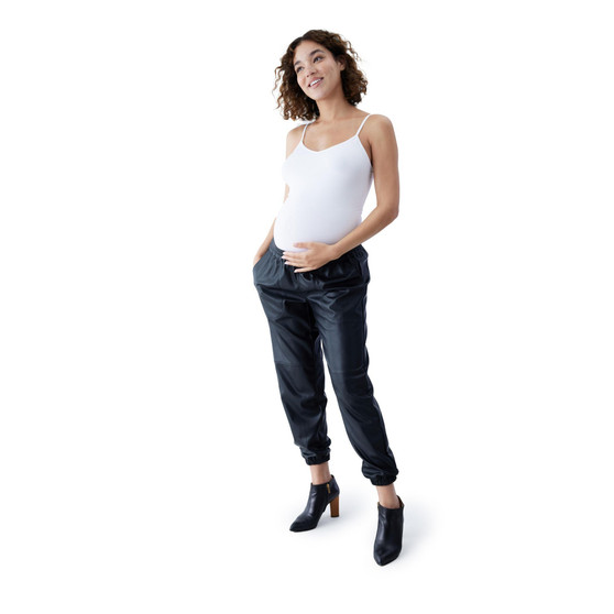 Women's Maternity Faux Leather Jogger