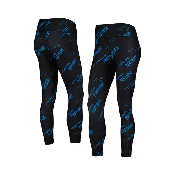 Women's Black Carolina Panthers Breakthrough Allover Print Lounge Leggings