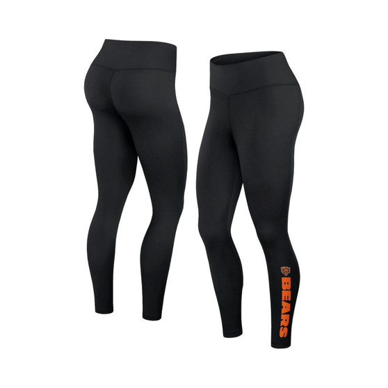 Women's Branded Black Chicago Bears Wordmark Stacked Leggings