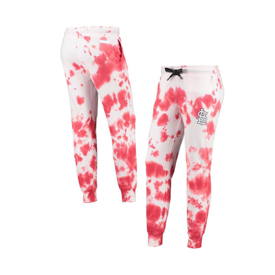 Women's White, Red St. Louis Cardinals Melody Tie-Dye Jogger Pants