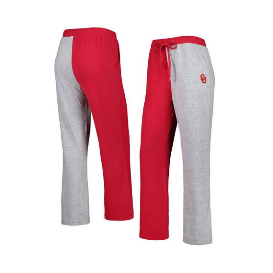 Women's Crimson, Gray Oklahoma Sooners Colorblock Cozy Tri-Blend Lounge Pants