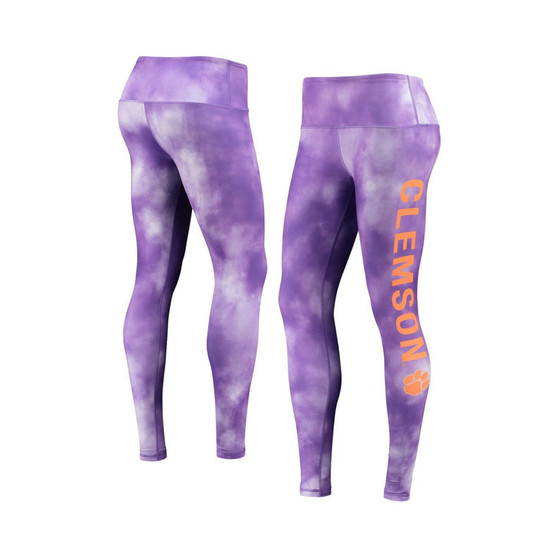 Women's Purple Clemson Tigers Cloud Dye Mist Leggings