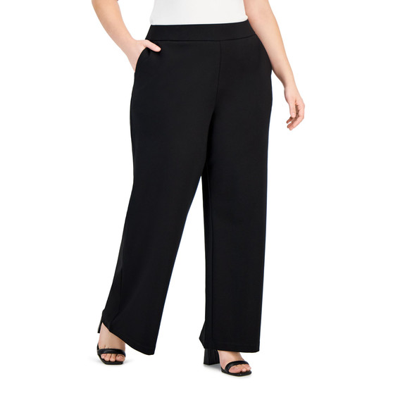 Plus Size Wide-Leg Ponté-Knit Pants, Created for Macy's