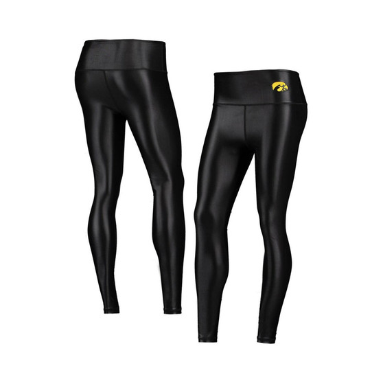 Women's Black Iowa Hawkeyes Shine Liquid Leggings