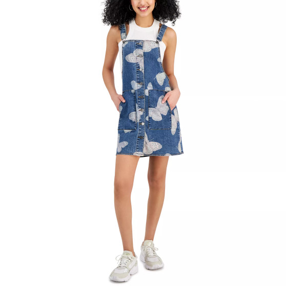 Juniors' Fit and Flare Button-Front Skirtall