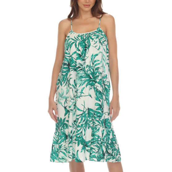 Women's Printed Midi Dress Swim Cover-Up