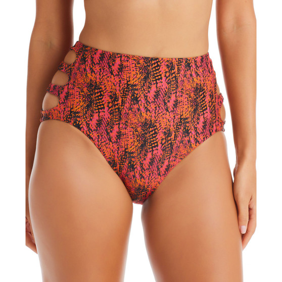 Women's Viper Snakeskin-Print High Rise Cut-Out Swim Bottoms, Created for Macy's