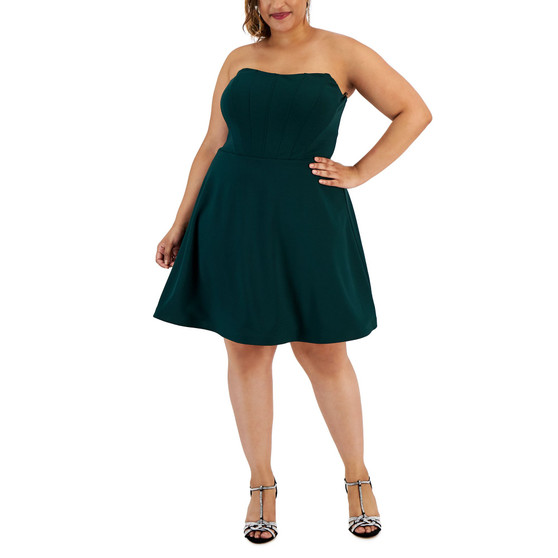 Trendy Plus Size Strapless Bustier Dress