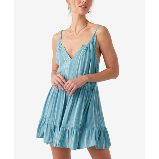 Juniors' Cheri Striped Crinkle Tiered Mini Dress