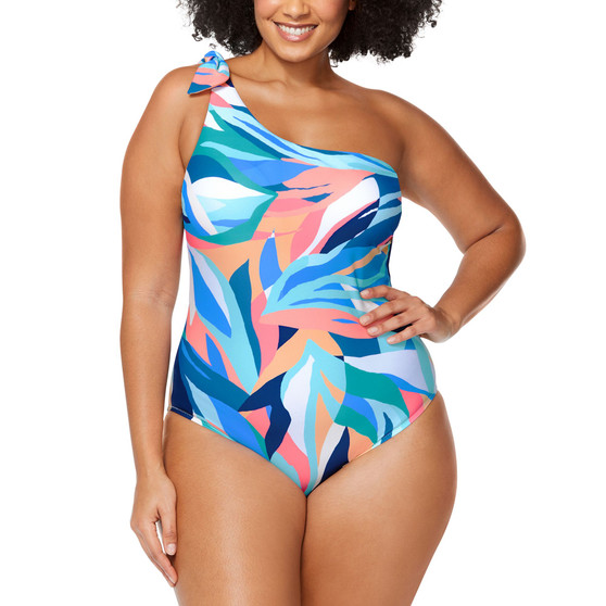 Trendy Plus Size Marita One-Shoulder One-Piece Swimsuit