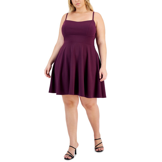 Trendy Plus Size Lace-Back Skater Dress