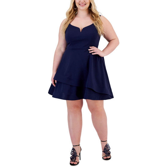 Trendy Plus Size High-Low Gathered Dress