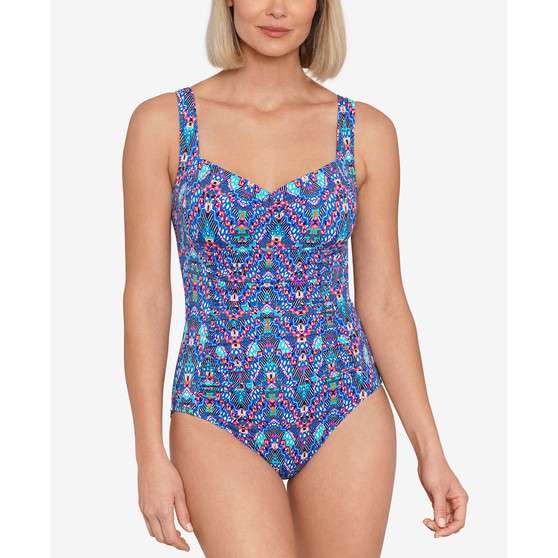 Women's Tummy-Control Shirred One-Piece Swimsuit, Created for Macy's