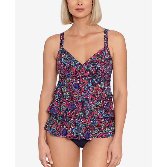 Women's Printed Tummy-Control Tiered One-Piece Swimsuit, Created For Macy's