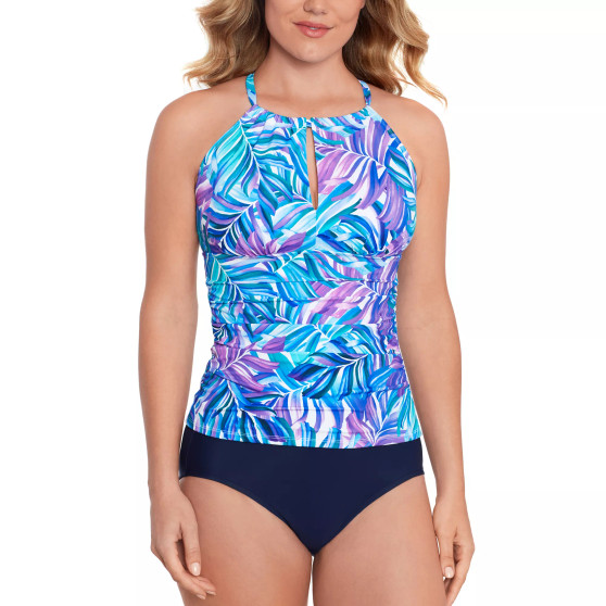 Women's Printed High-Neck Tankini & Solid Brief Bottoms, Created for Macy's