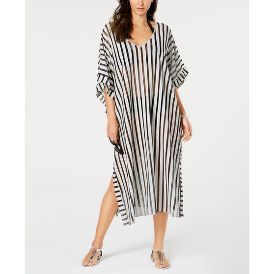 Striped Maxi Caftan Cover-Up