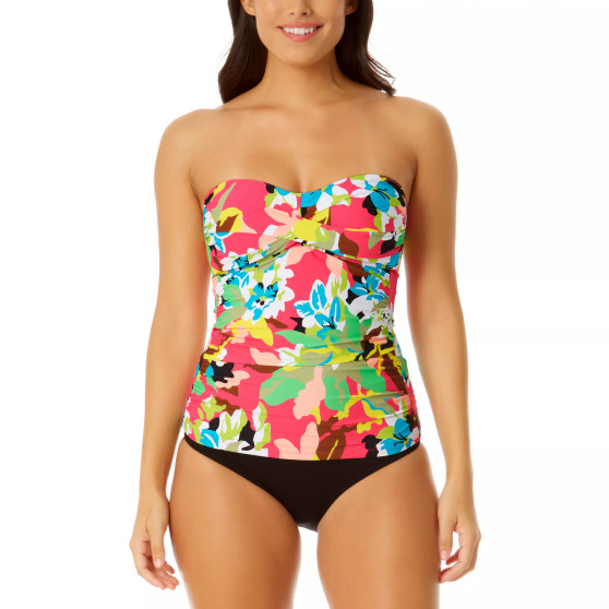 Women's Printed Twist-Front Shirred Tankini Top, Boy Shorts, Swim Skirt & High-Waist Bikini Bottoms