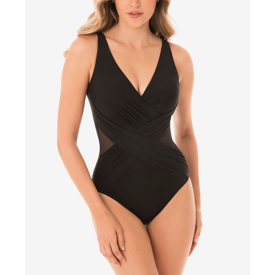 Illusionist Crossover Allover Slimming One-Piece Swimsuit